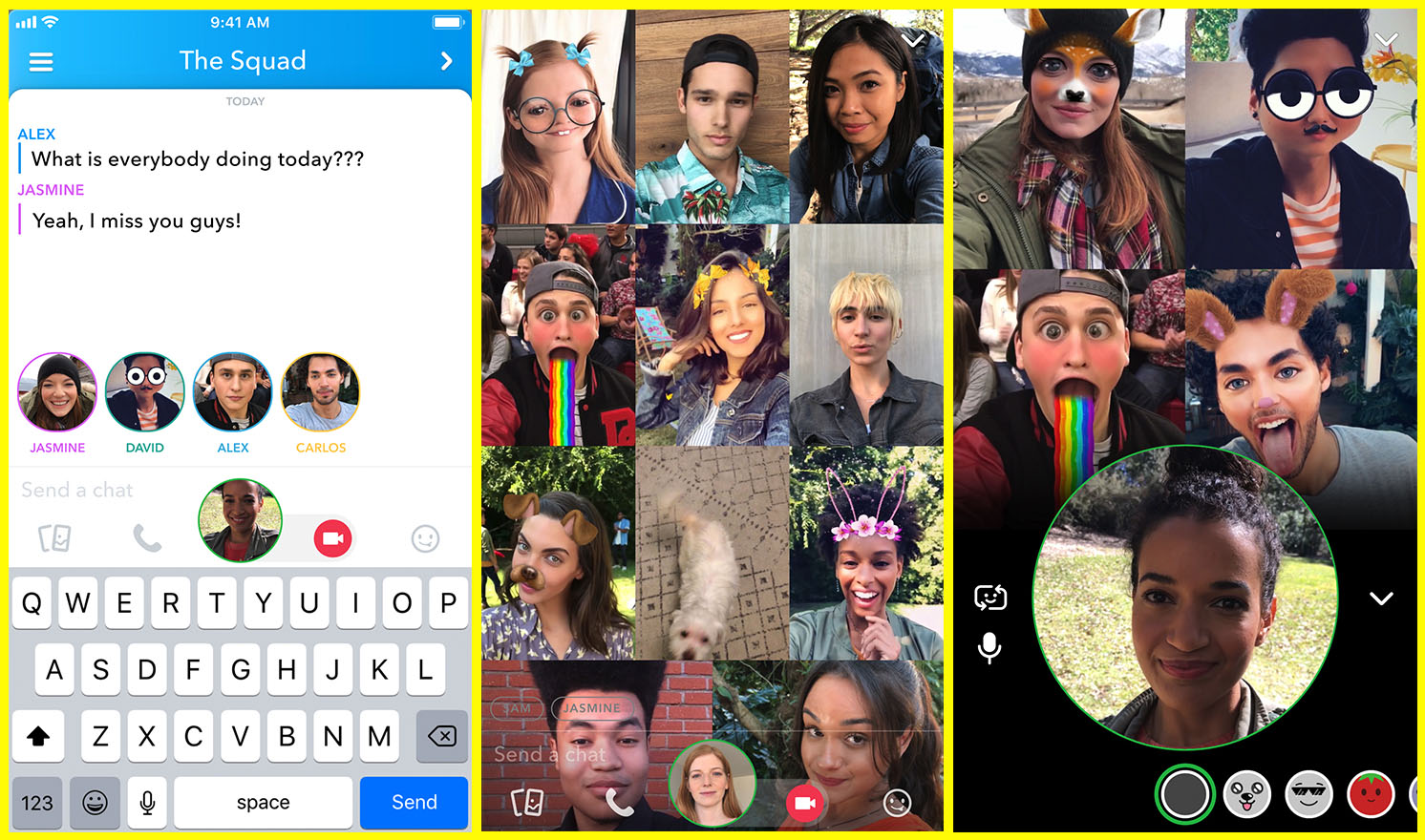 Snapchat introduces group video chat & user tagging