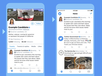 Twitter gives political candidates a new badge