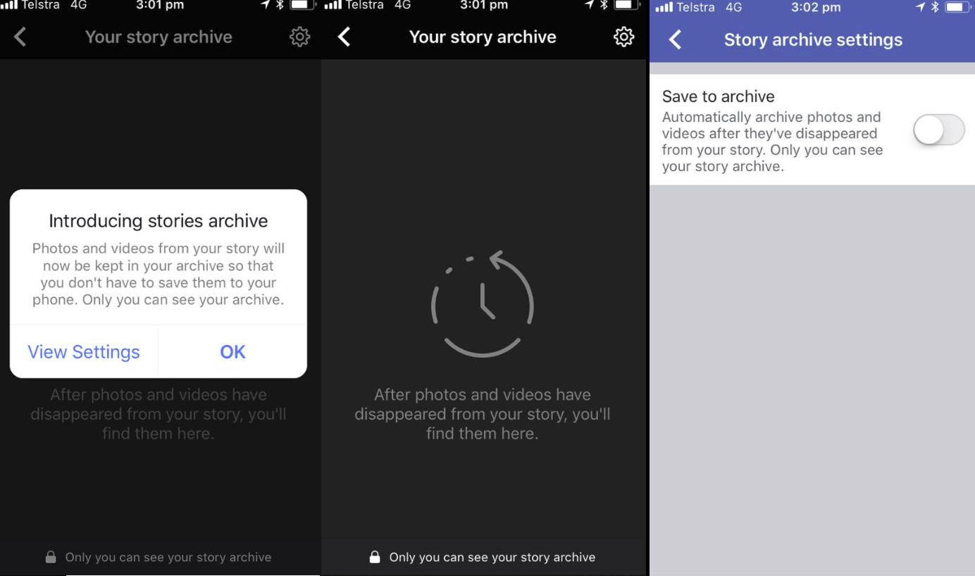 Facebook rolls out an Archive feature on its Stories