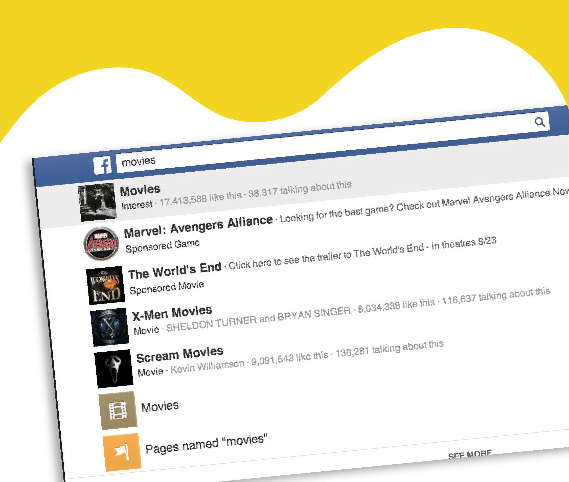 Facebook tests search results ads