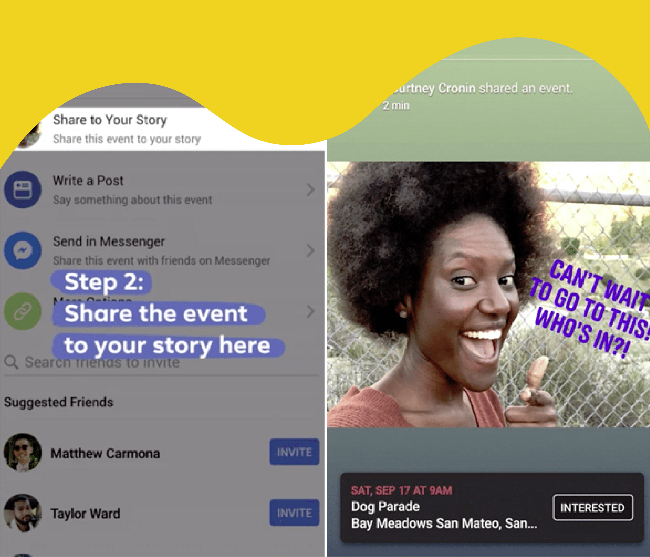 Facebook allows users to share events to Stories