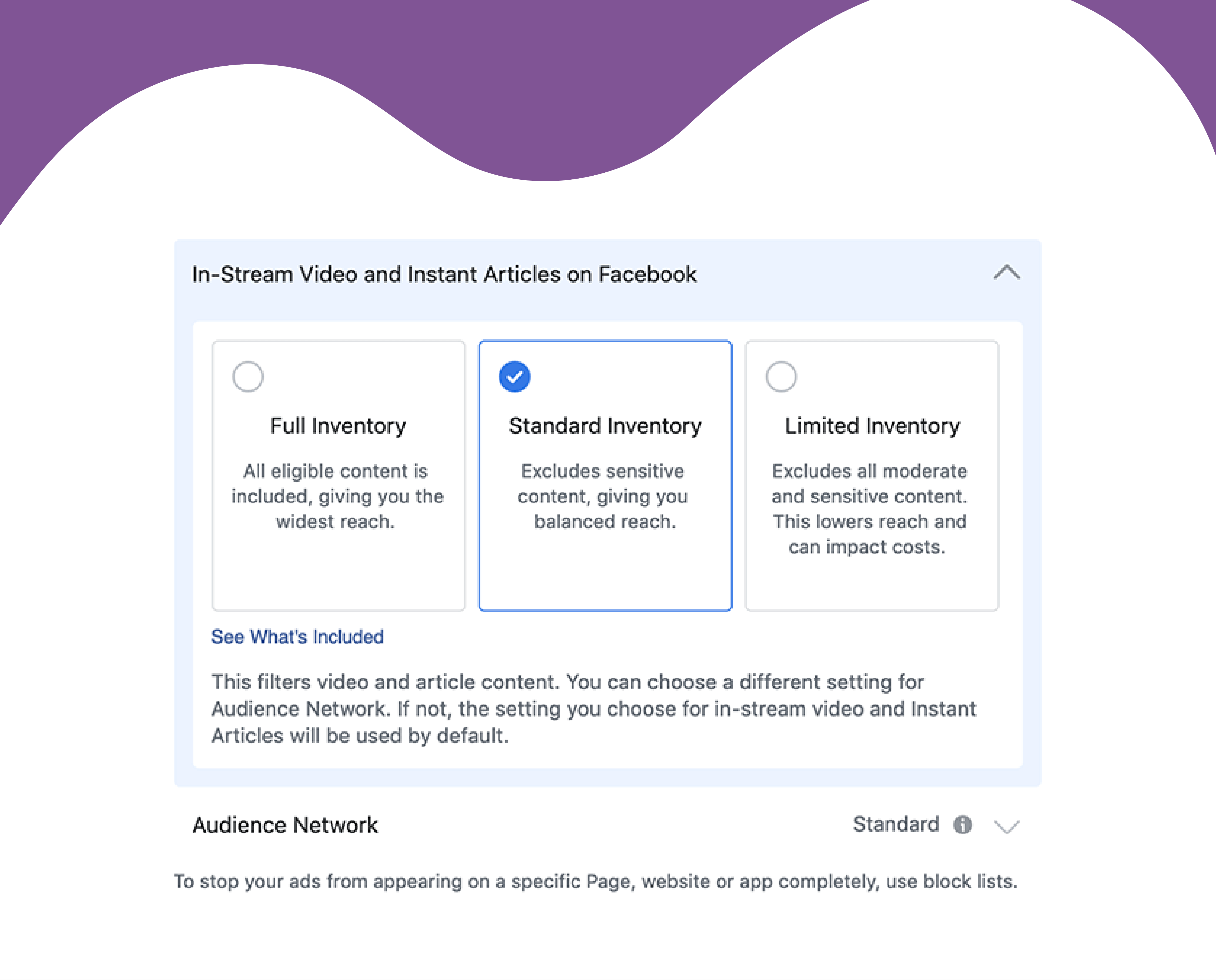 Facebook adds “Inventory Filter”
