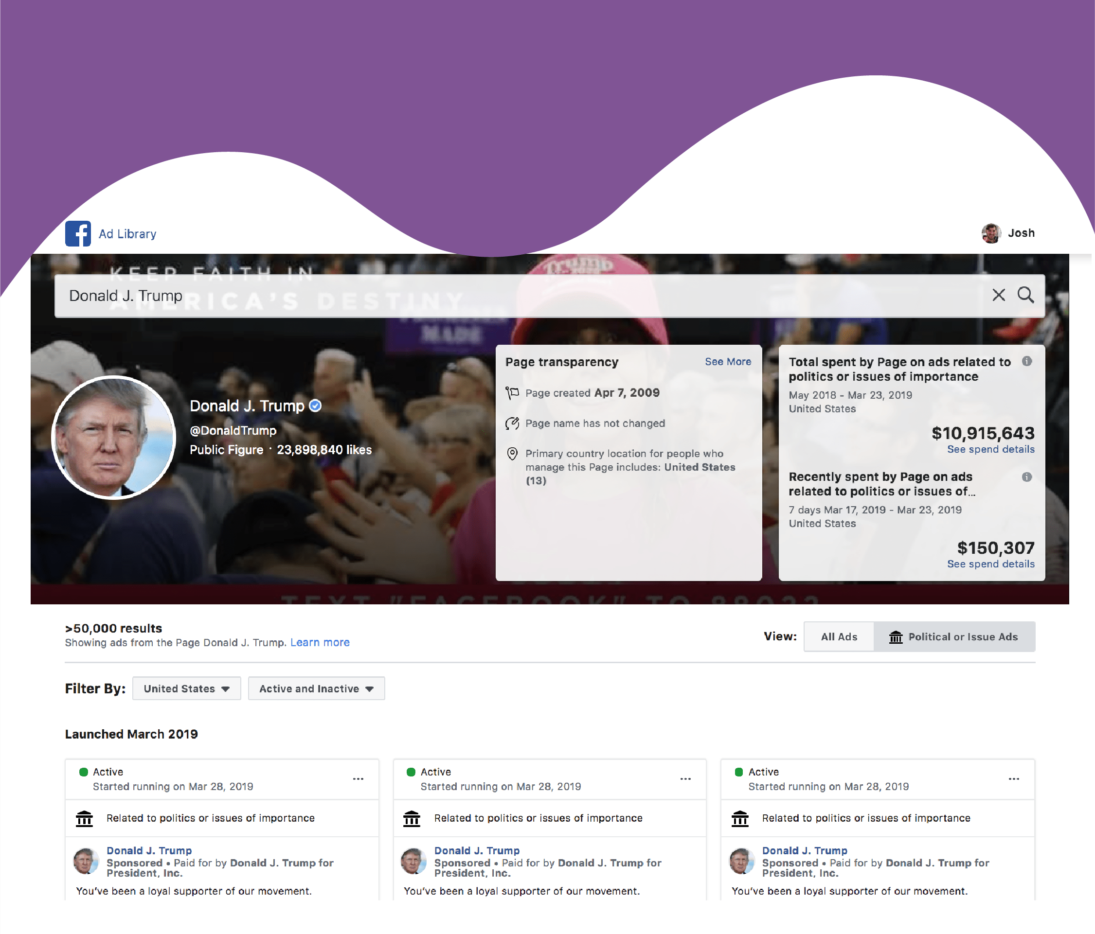 Facebook rolls out an Ad Library