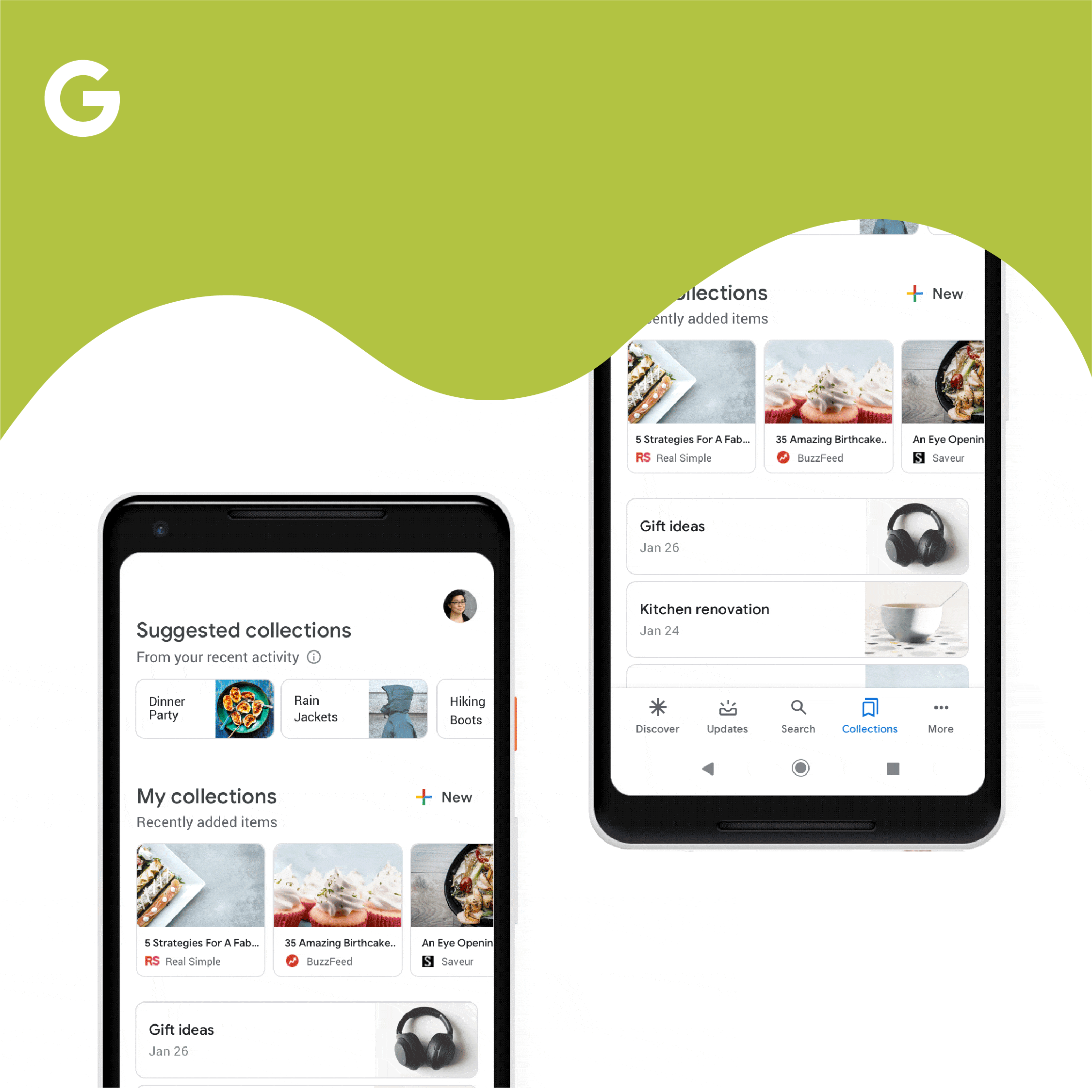Google organizes your search history with Collections