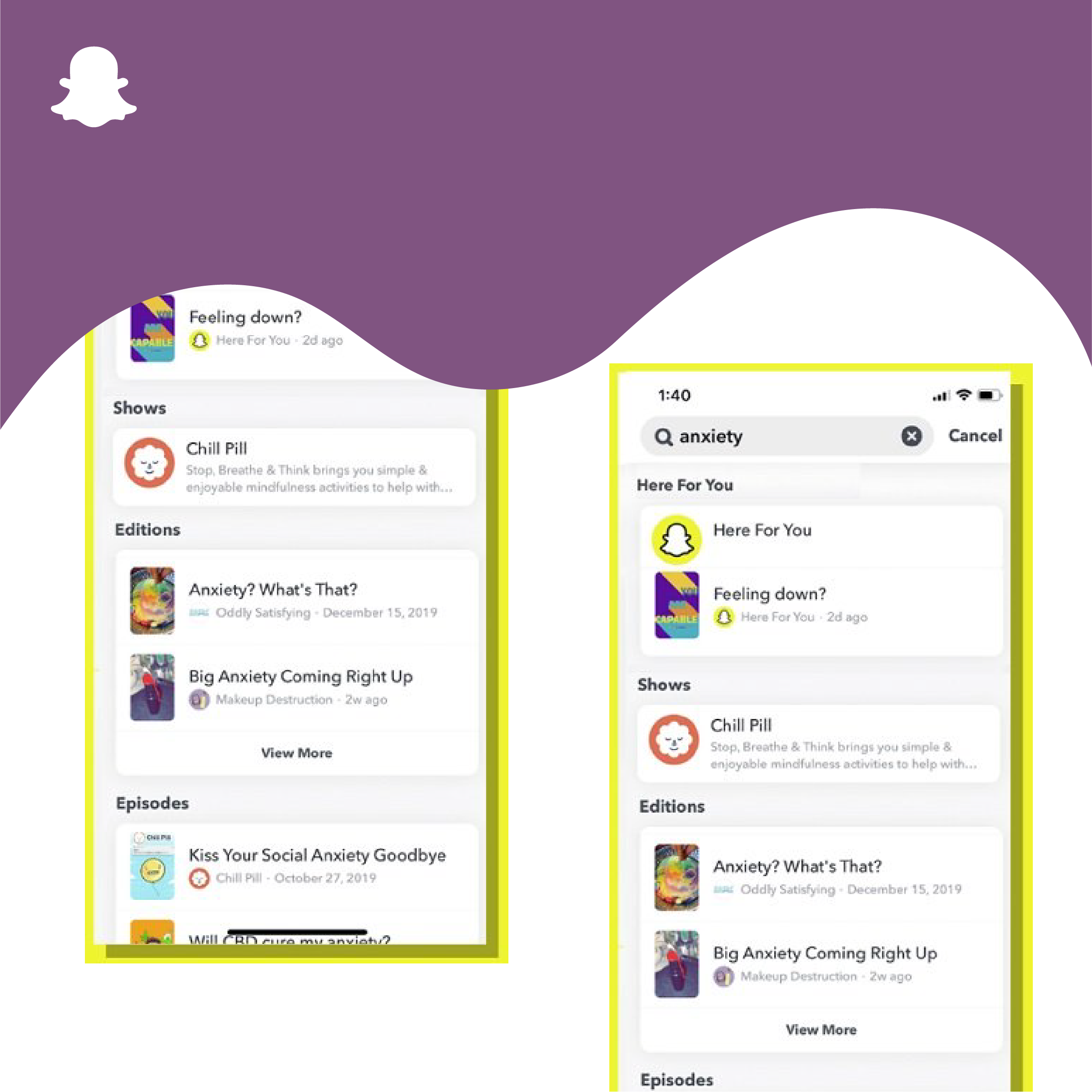 Snapchat introduces ‘Here for You’ feature