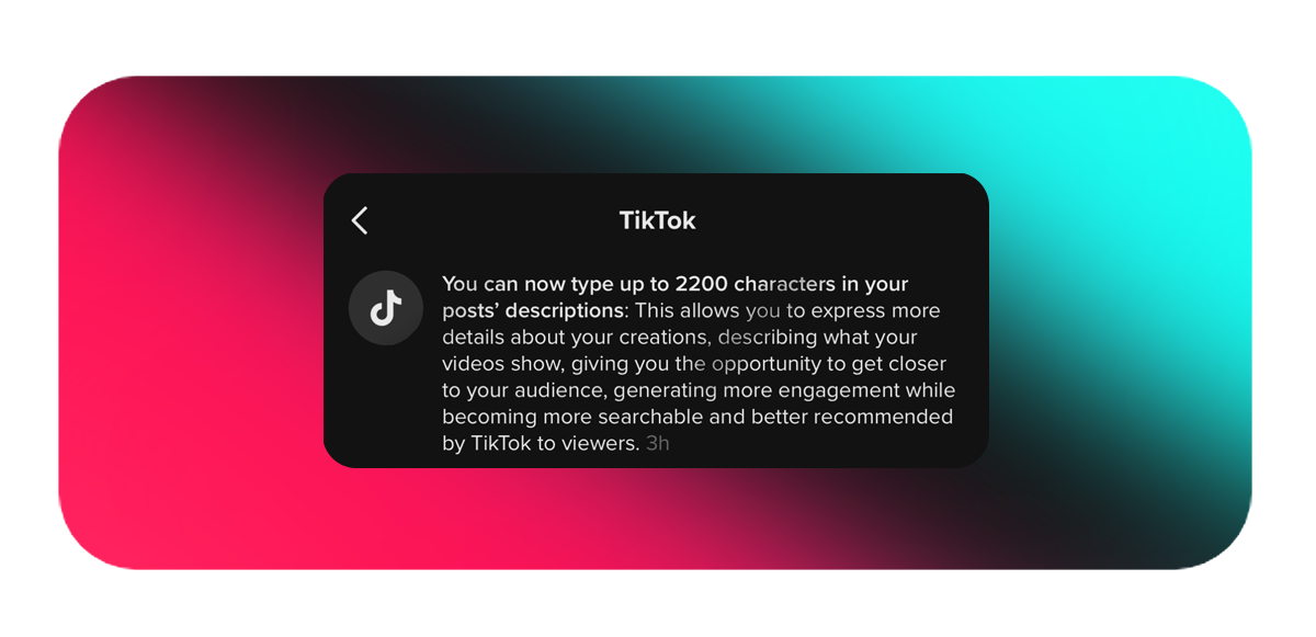 TikTok ups video descriptions
