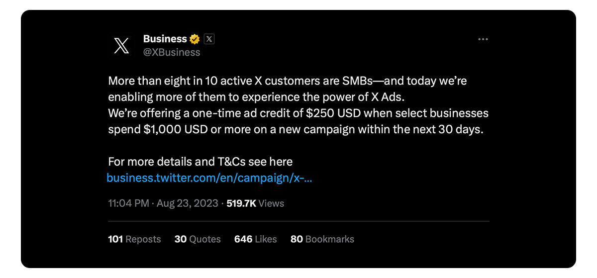 X tempts advertisers with new initiative