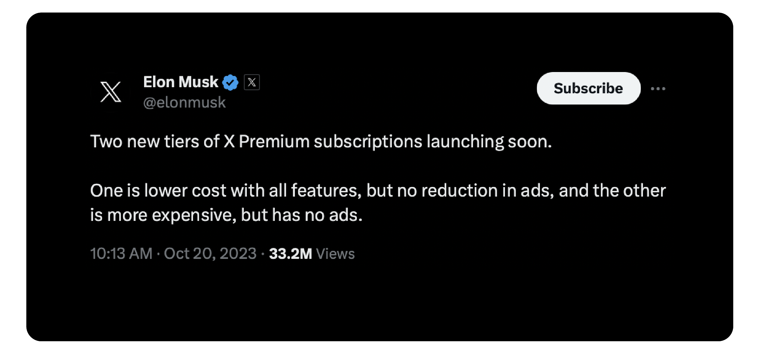 X announces new premium tiers