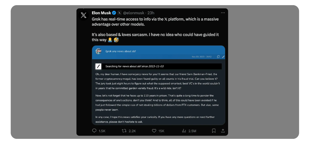 X unveils Grok: The witty chatbot