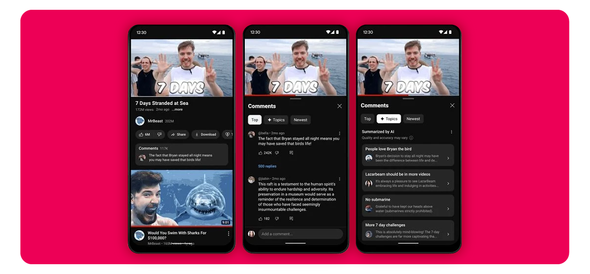 YouTube's generative AI experiment