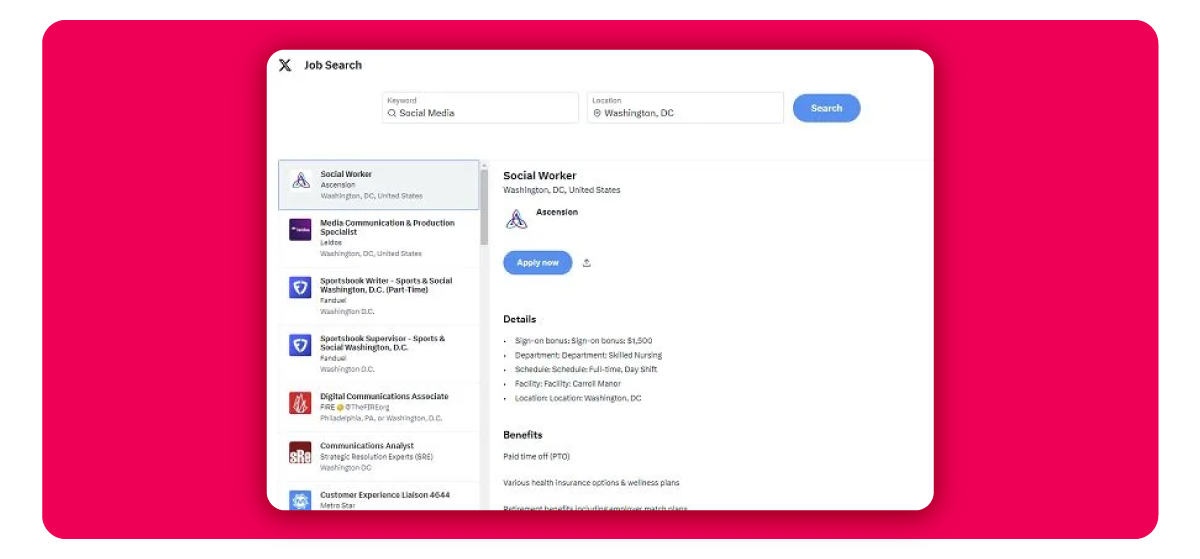 X upgrades its job portal