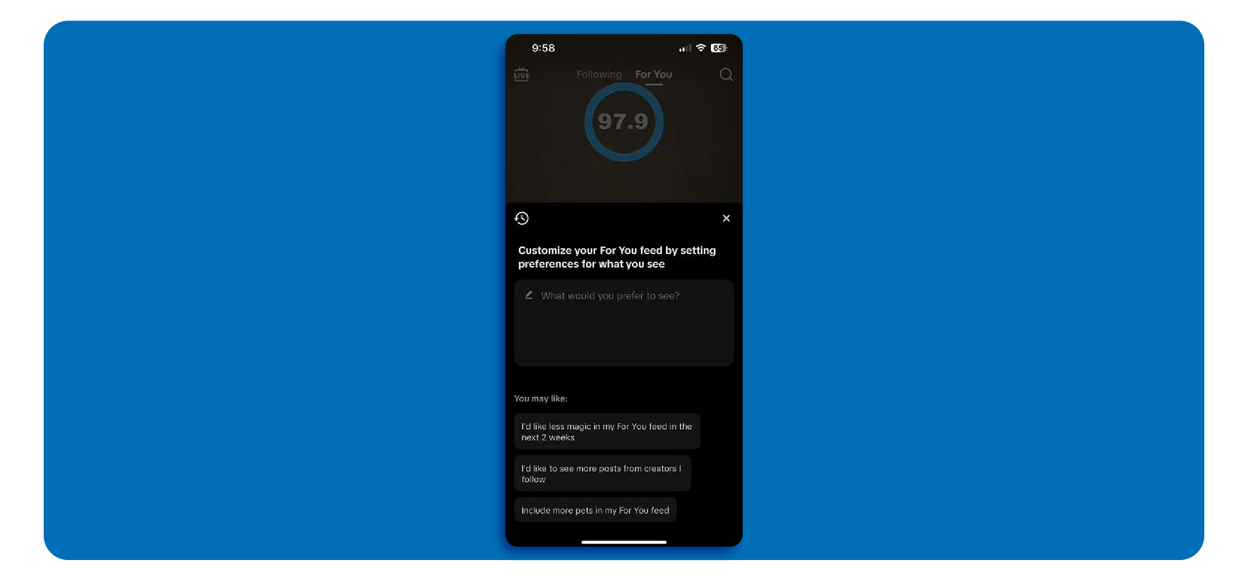 TikTok’s new "Customize Feed" feature