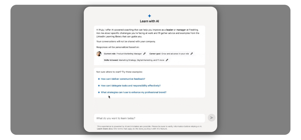 LinkedIn pilots AI-based Learning elements