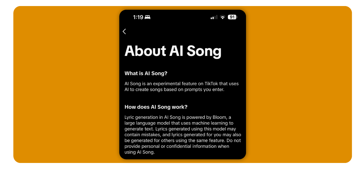 TikTok tests "AI Song" feature