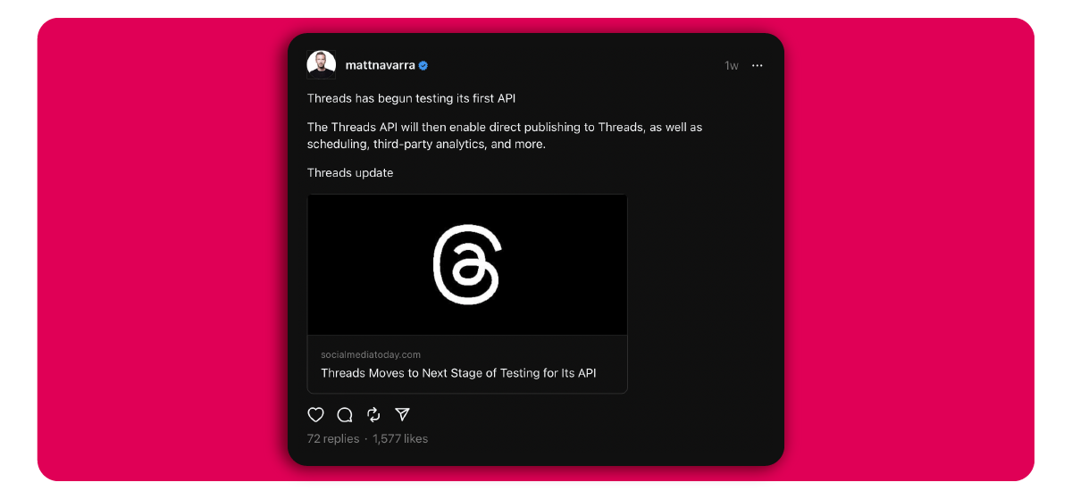 Threads ventures into API testing