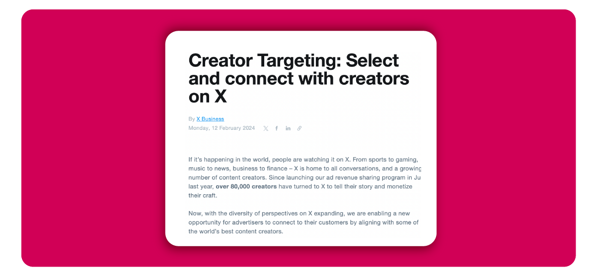 X empowers advertisers with content creator selection