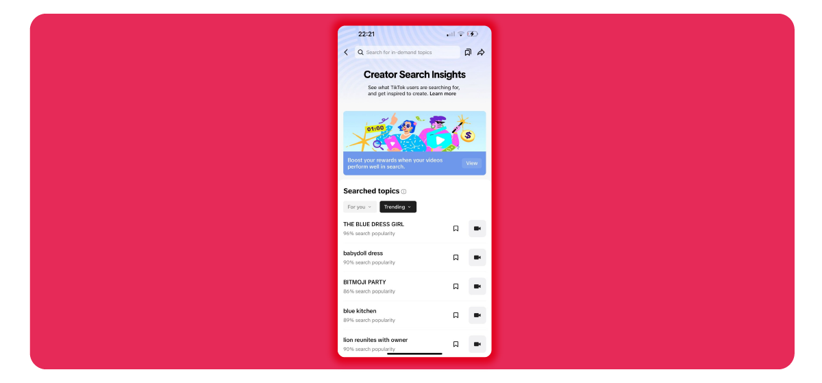 TikTok unveils "Creator Search Insights" tool