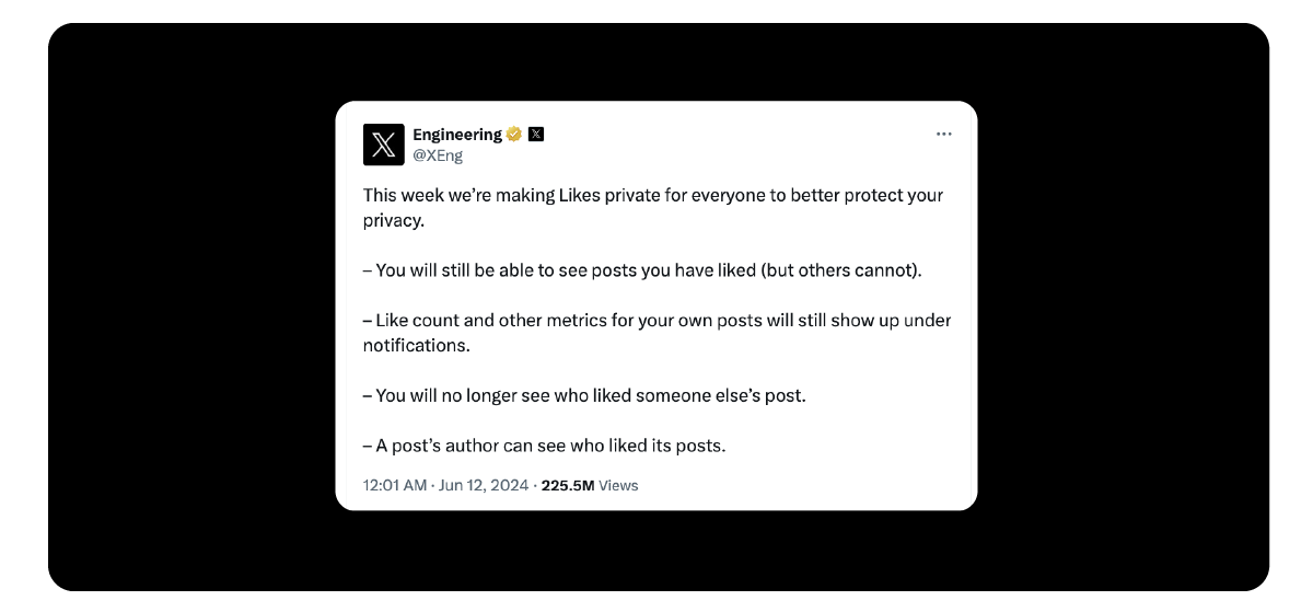 X makes "Likes" private for everyone