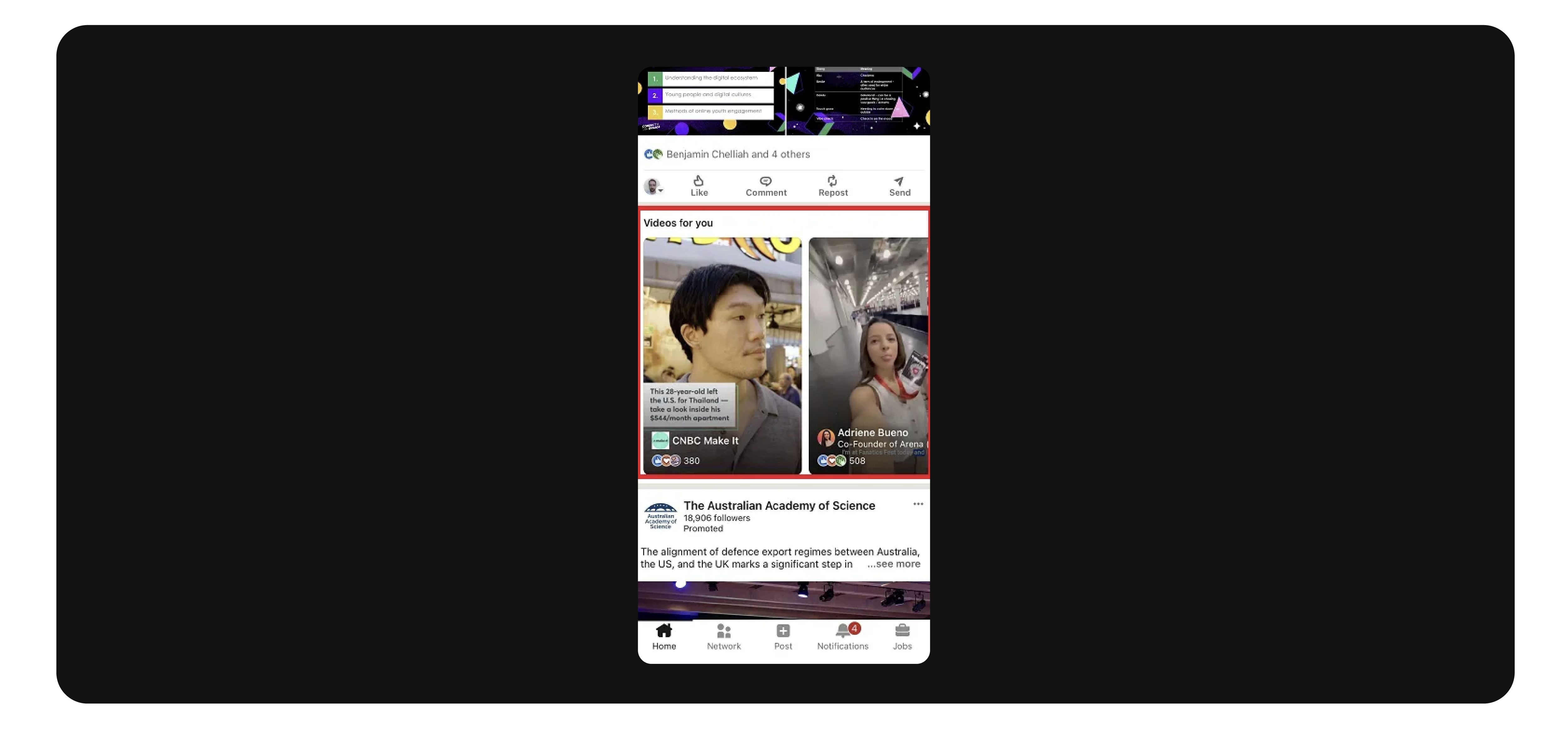 LinkedIn rolls out in-feed video carousels