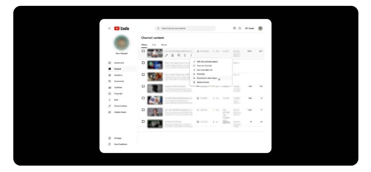 YouTube Studio upgrade powers creator "Inspiration"